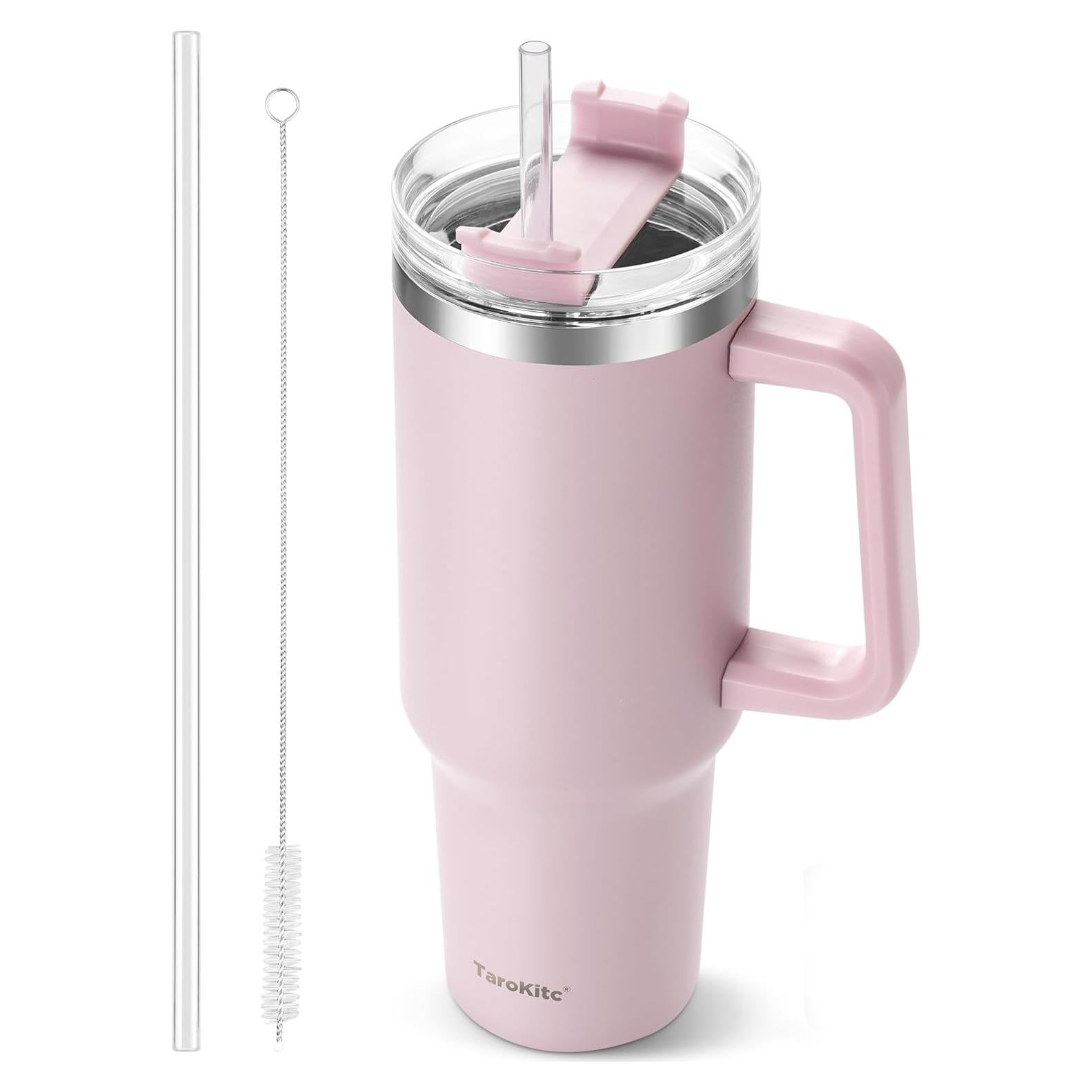 Vaso Aislado TaroKitc 40 oz Lavanda con Asa y Popote