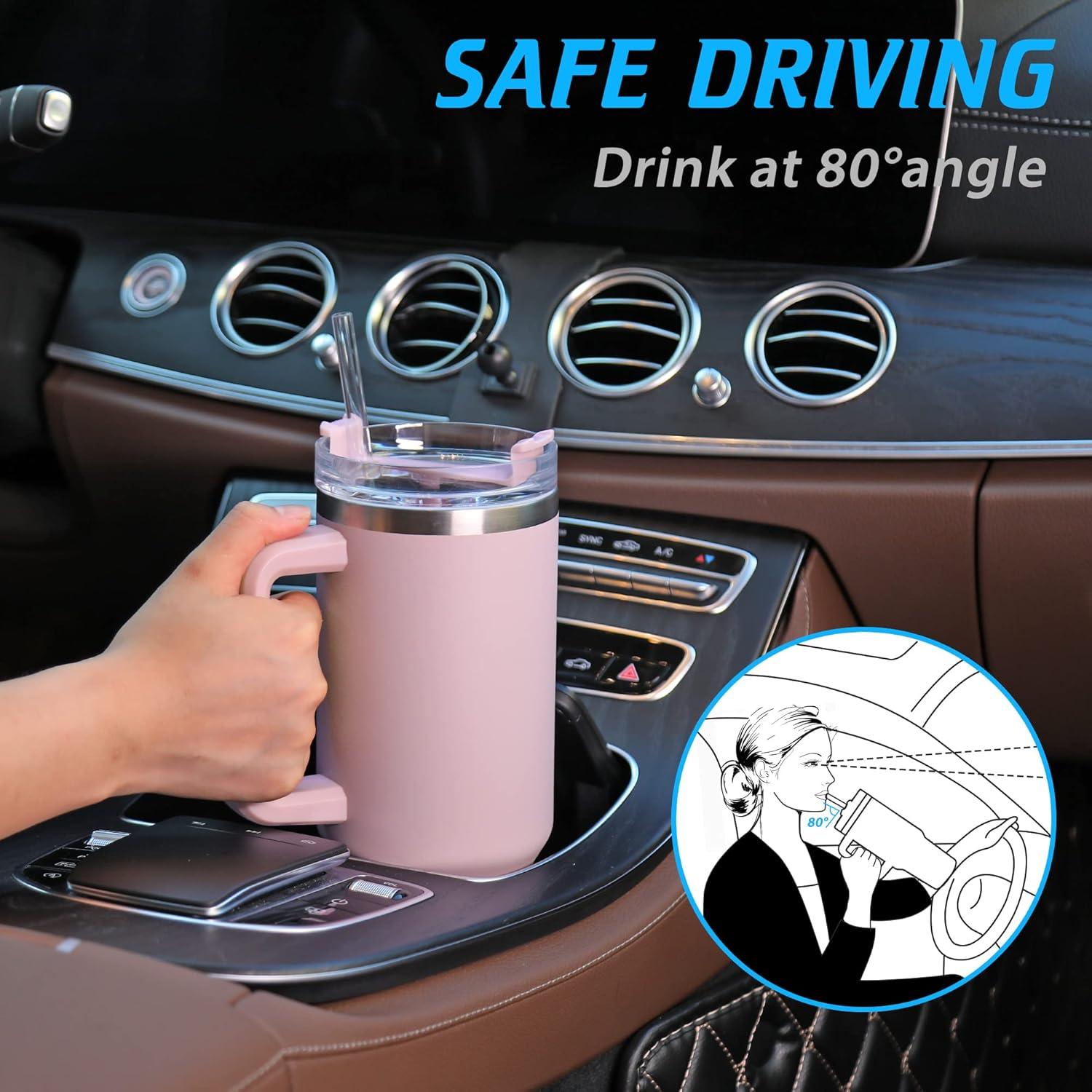 Vaso Aislado TaroKitc 40 oz Lavanda con Asa y Popote