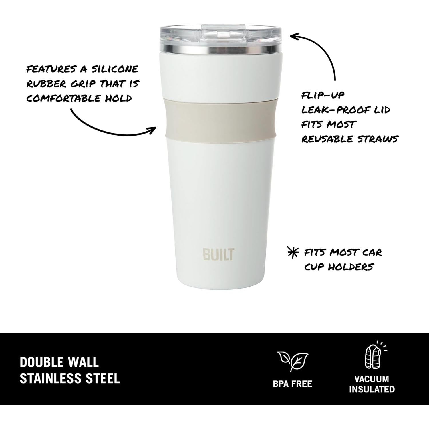 Taza Aislada de Acero Inoxidable BUILT 24oz Malvavisco