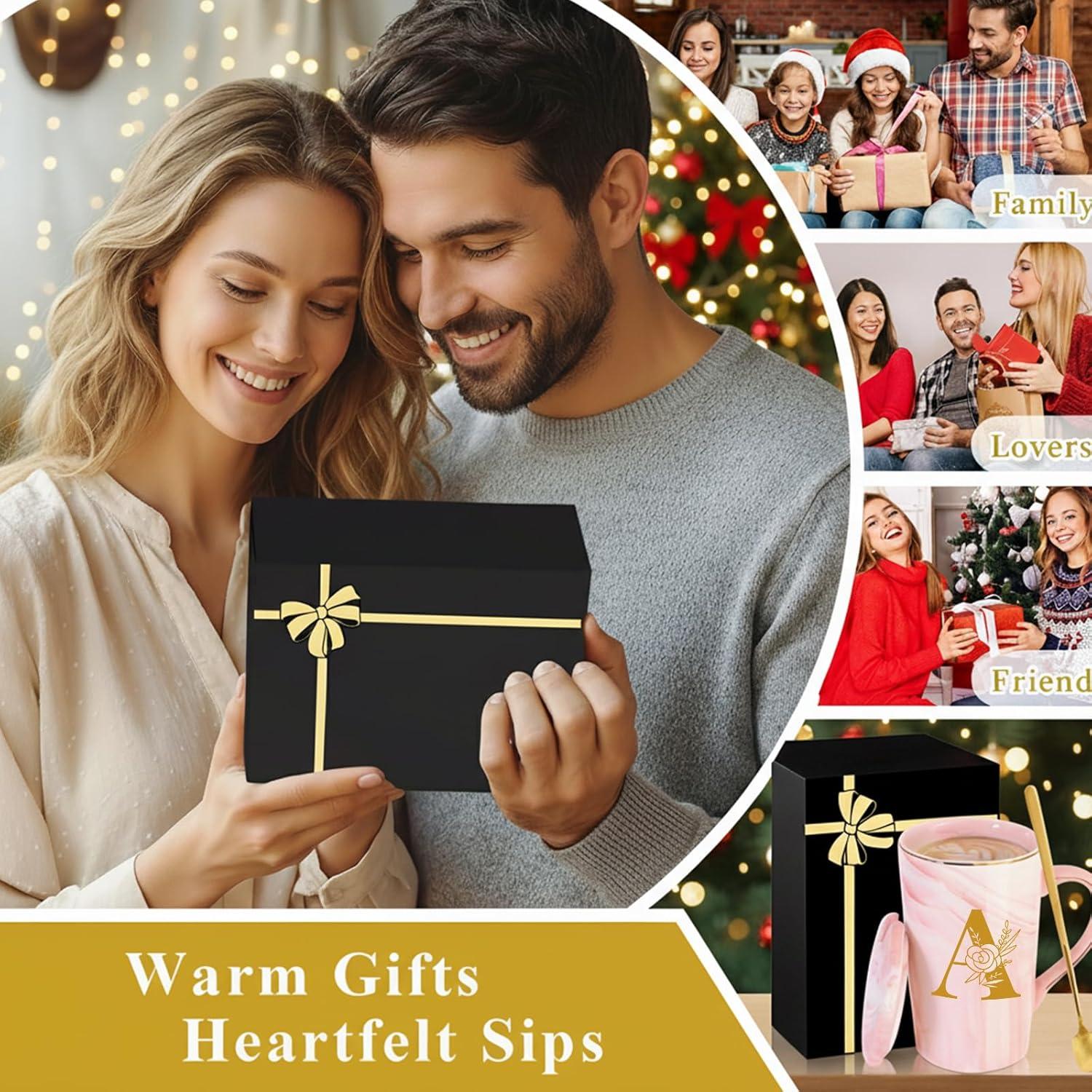 Taza de Cerámica Personalizada Rosa 14 oz MNZZ Letra A