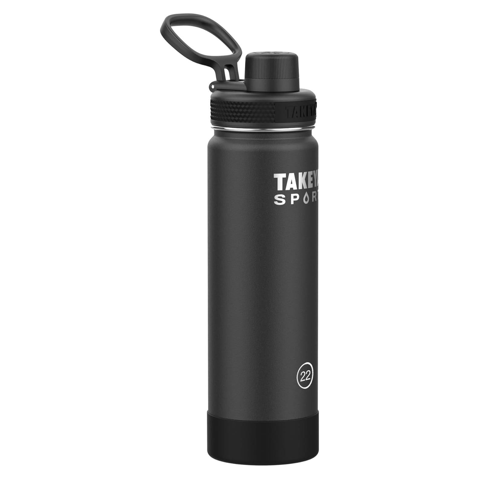 Botella de Agua Deportiva Takeya 650 ml Acero Inoxidable Negra
