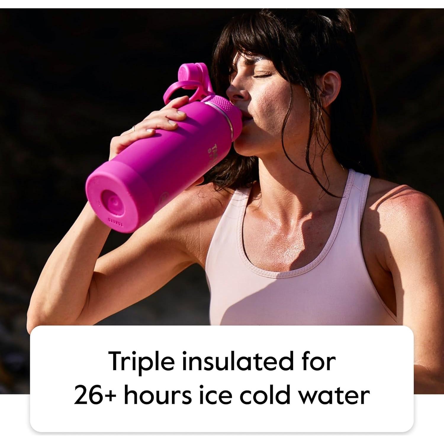 Botella de Agua Deportiva Takeya 650 ml Acero Inoxidable Negra