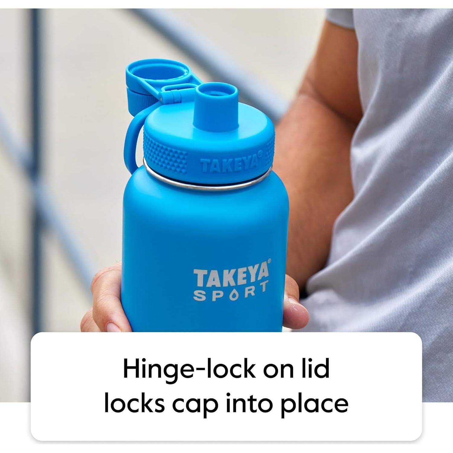 Botella de Agua Deportiva Takeya 650 ml Acero Inoxidable Negra