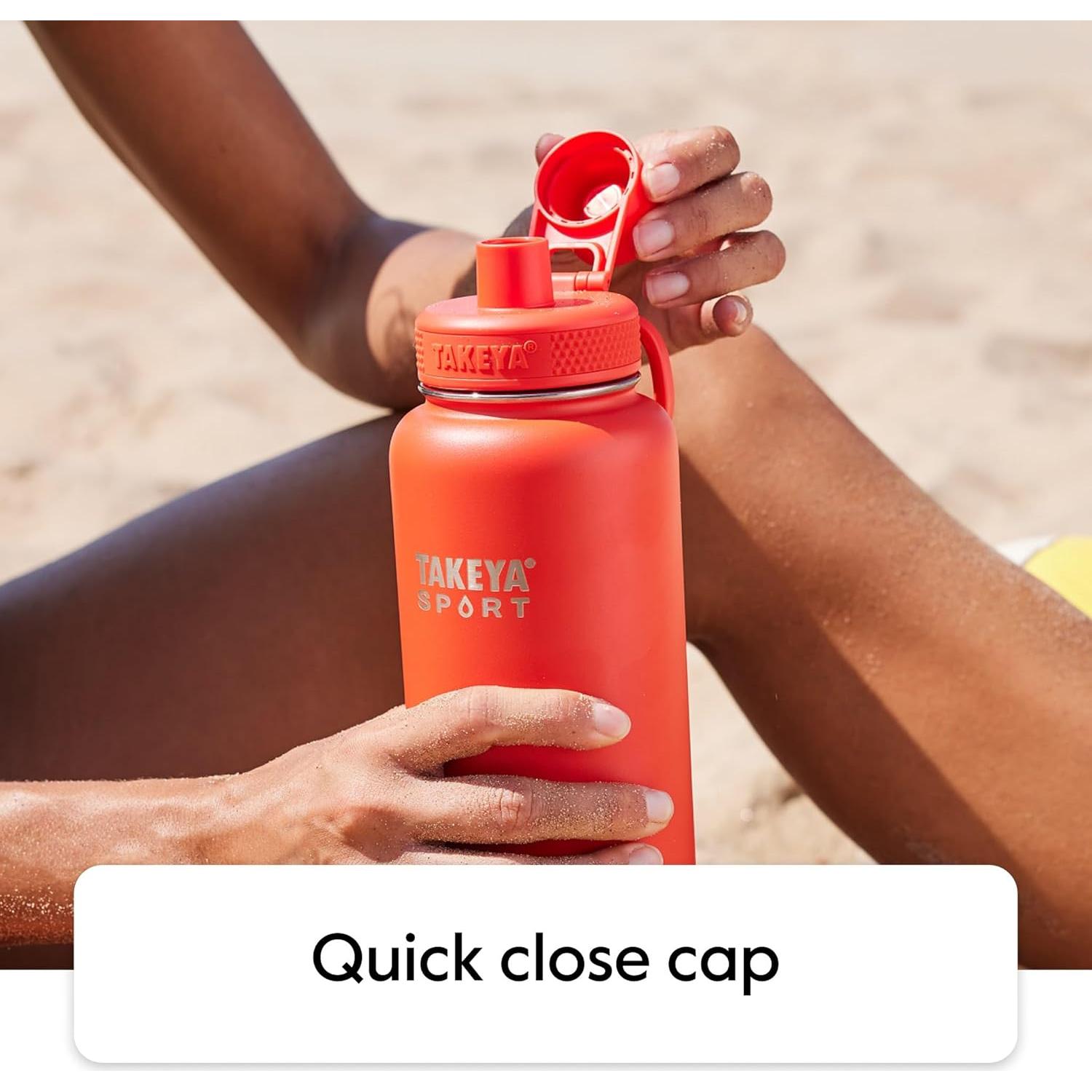 Botella de Agua Deportiva Takeya 650 ml Acero Inoxidable Negra