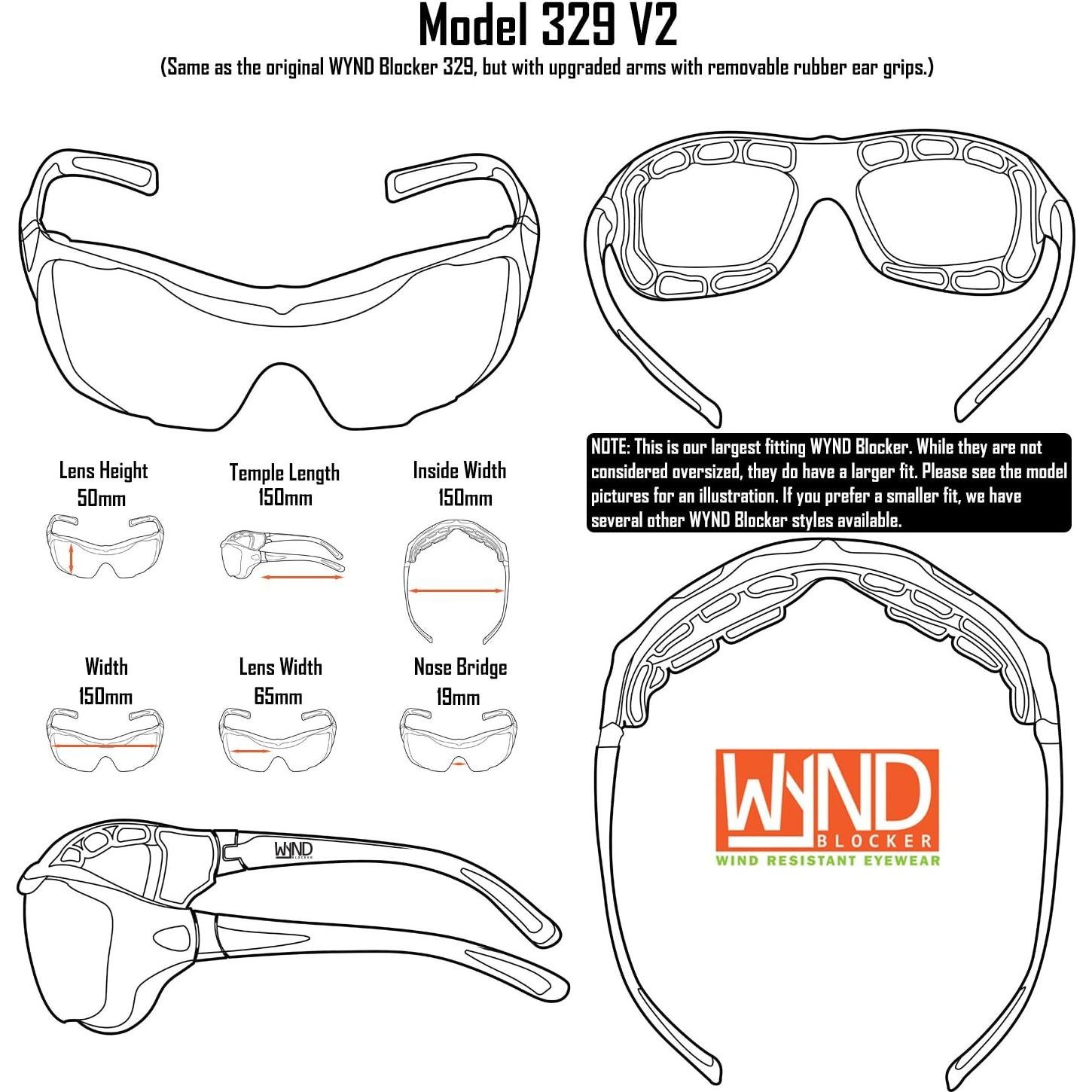 Gafas de sol deportivas WYND Blocker 329V2 grandes rojas