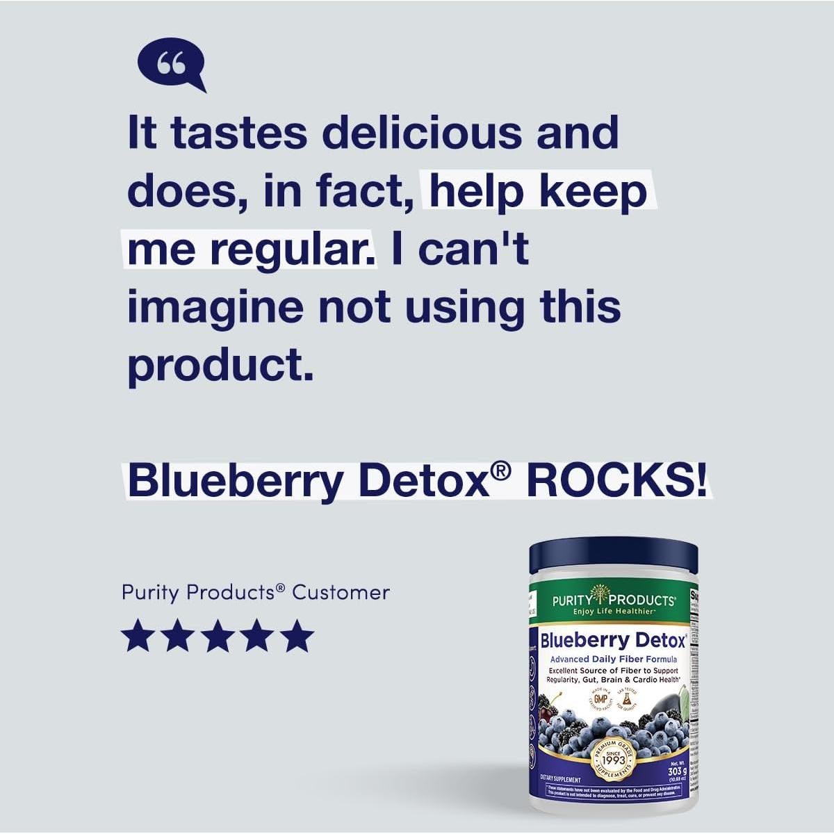 Fórmula Diaria de Fibra Detox Arándano Purity Products - 30 Porciones