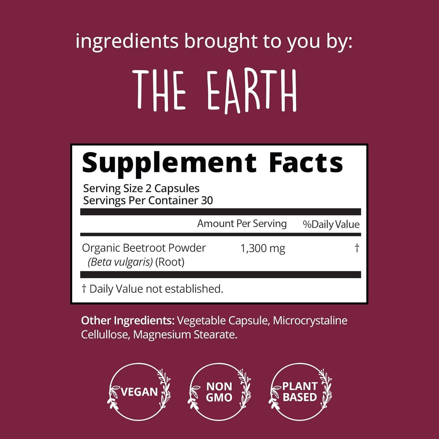 Cápsulas de Remolacha Orgánica Happy Healthy Hippie 60 Unidades