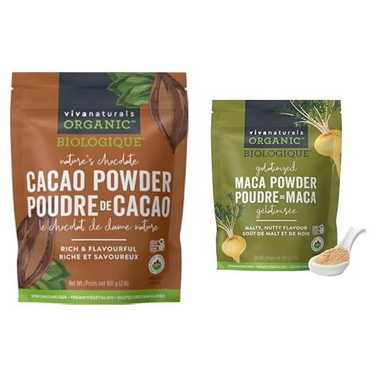Paquete de Cacao y Maca Orgánicos Viva Naturals - 907g Cacao + 453g Maca