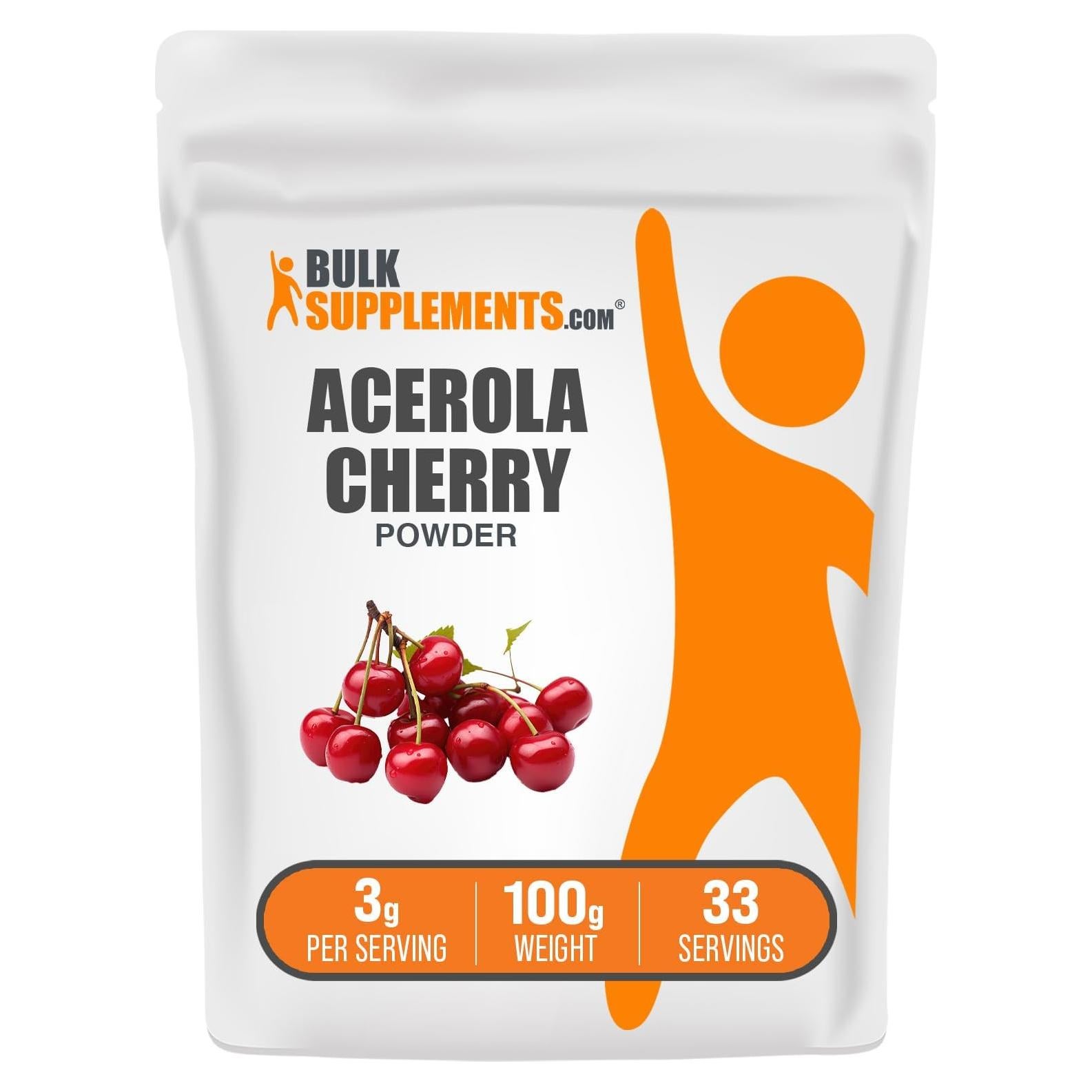 Polvo de Cereza Acerola BulkSupplements 100g - Suplemento Vitamina C