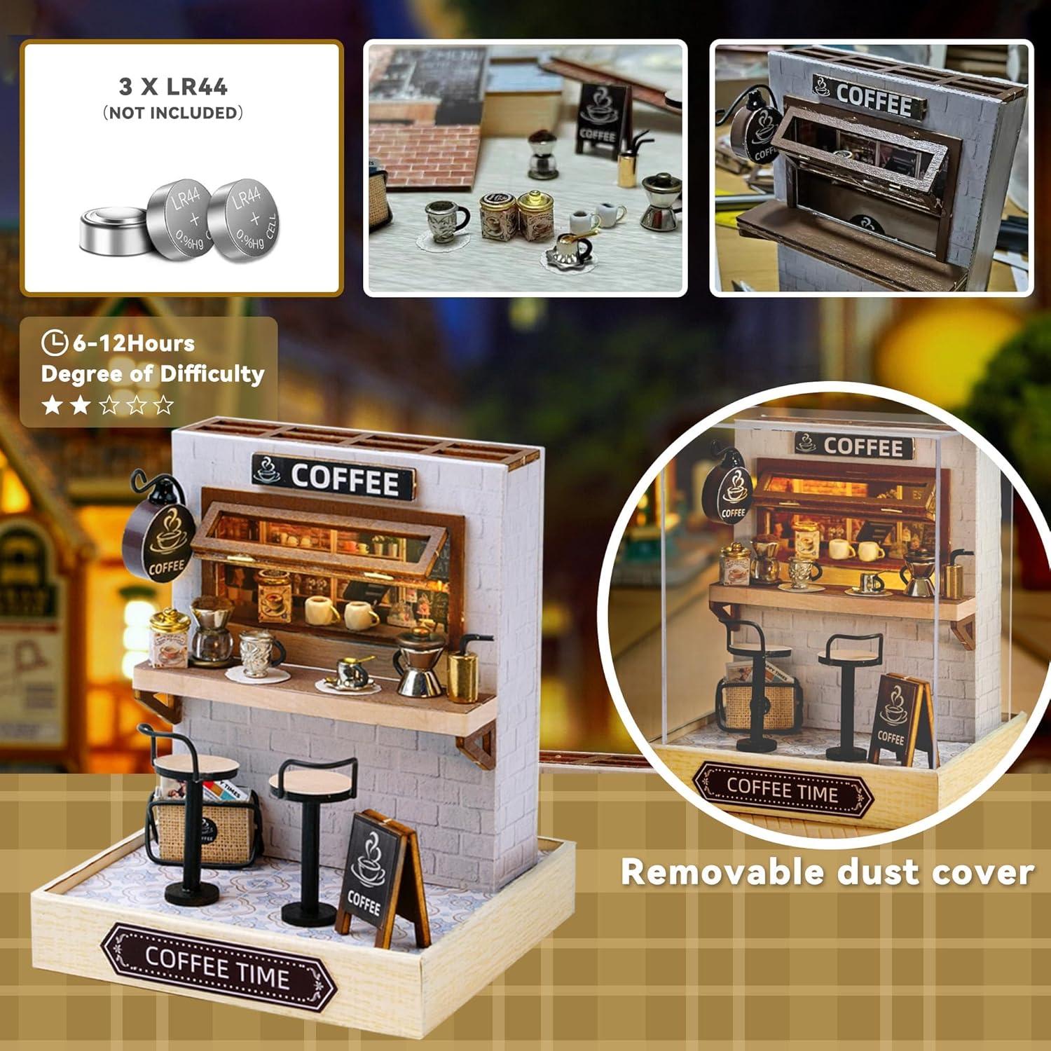 Casa de Muñecas Flever DIY Hora del Café con Muebles