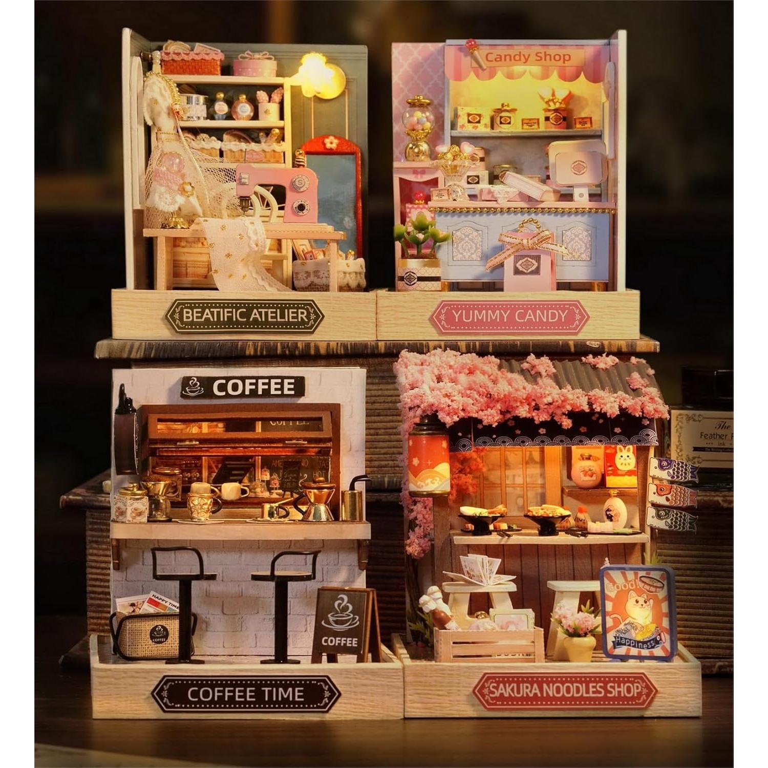 Casa de Muñecas Flever DIY Hora del Café con Muebles