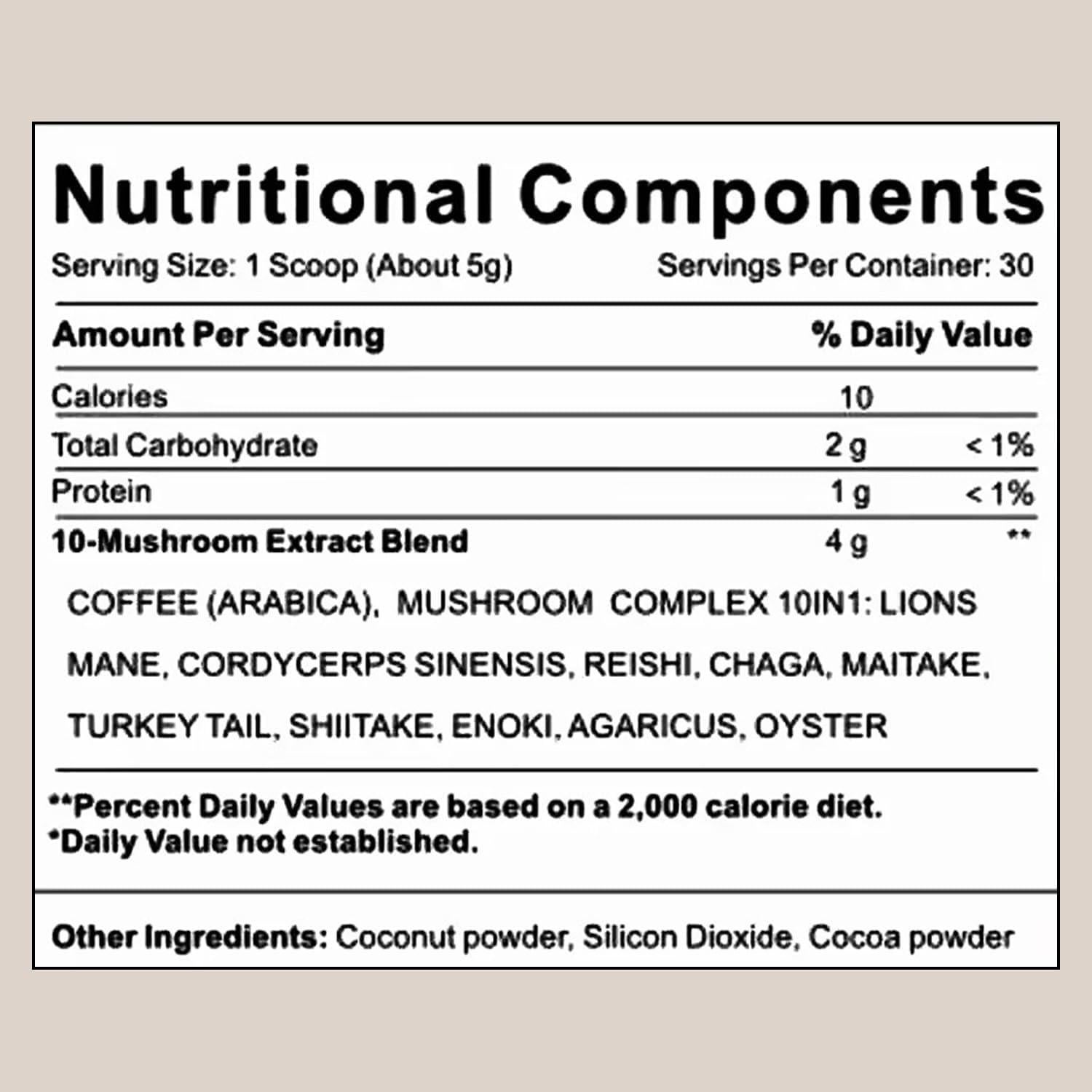 Café de Hongo Orgánico Eilin YHT 150g - 10 Extractos Activos