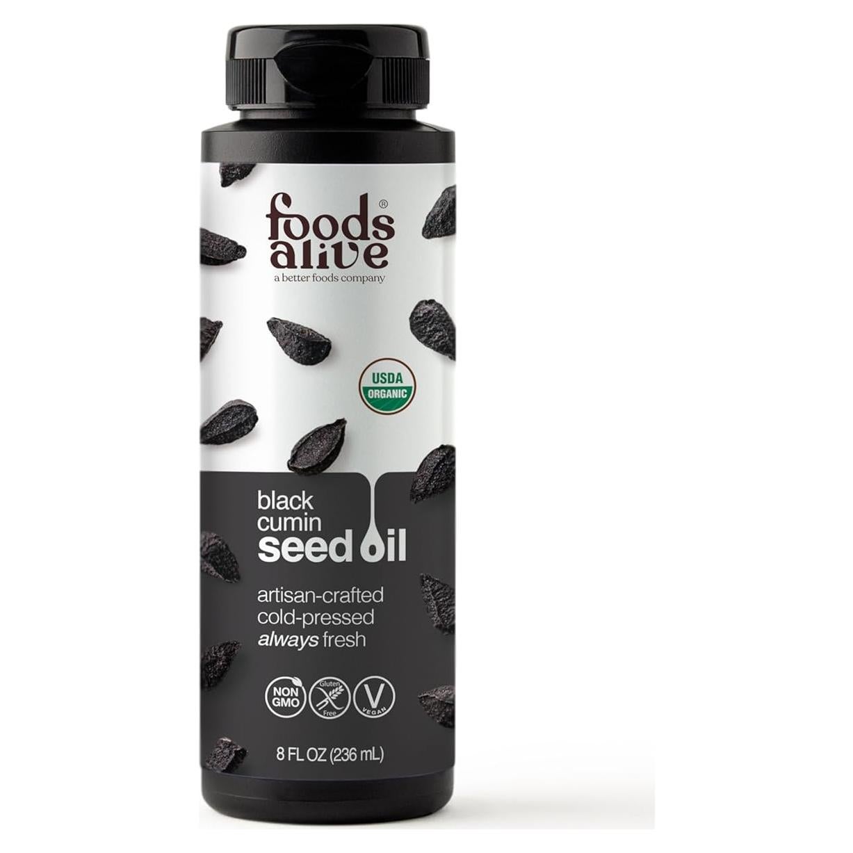 Aceite de Semilla Negra Orgánico Foods Alive 236 ml Prensado en Frío