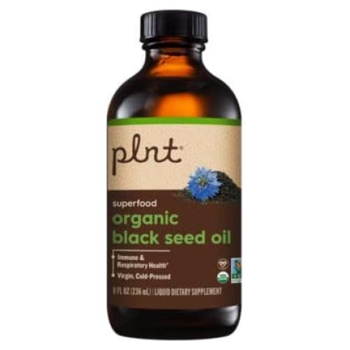 Aceite de Semilla Negra Orgánico plnt 236.6 ml Prensado en Frío