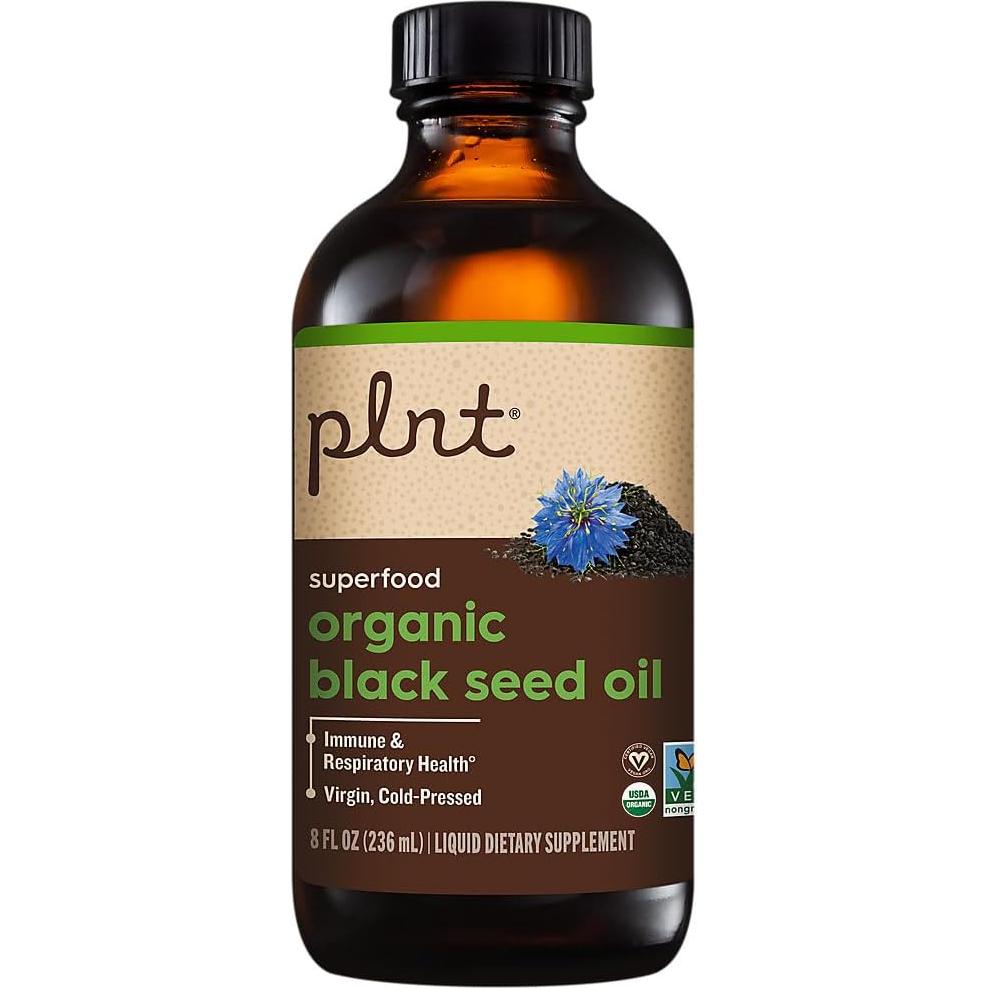 Aceite de Semilla Negra Orgánico plnt 236.6 ml Prensado en Frío