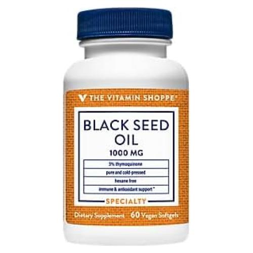 Aceite de Semilla Negra The Vitamin Shoppe 1000mg 60 Cápsulas Veganas