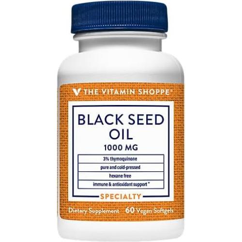 Aceite de Semilla Negra The Vitamin Shoppe 1000mg 60 Cápsulas Veganas