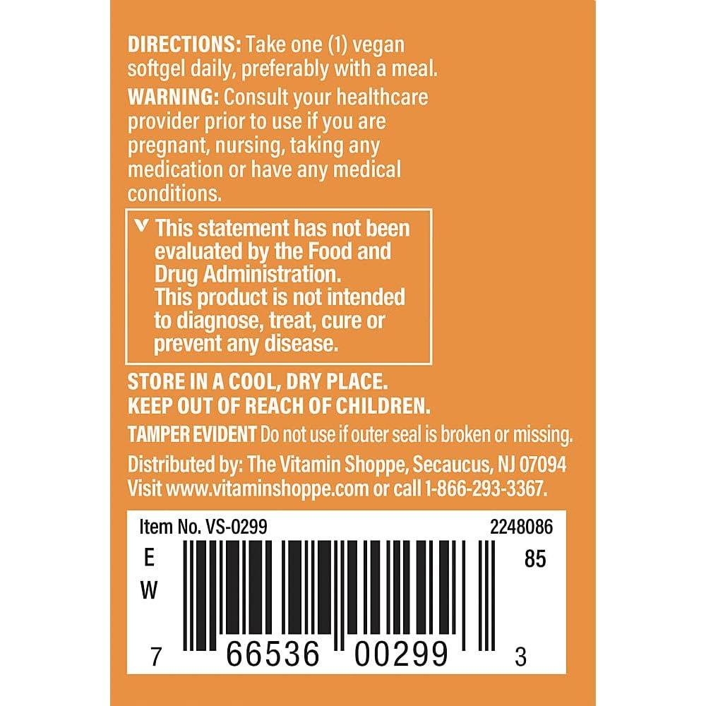 Aceite de Semilla Negra The Vitamin Shoppe 1000mg 60 Cápsulas Veganas