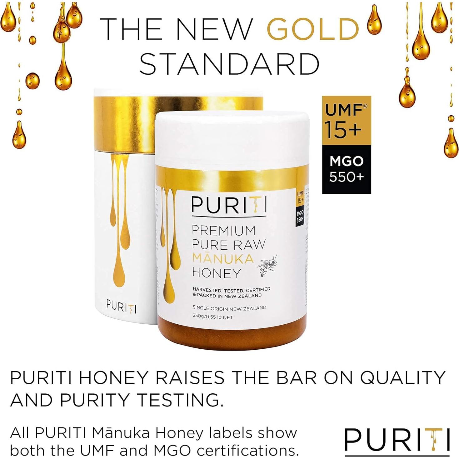 Pastillas de Miel de Manuka PURITI UMF 15+ Sin Azúcar 16 Unidades