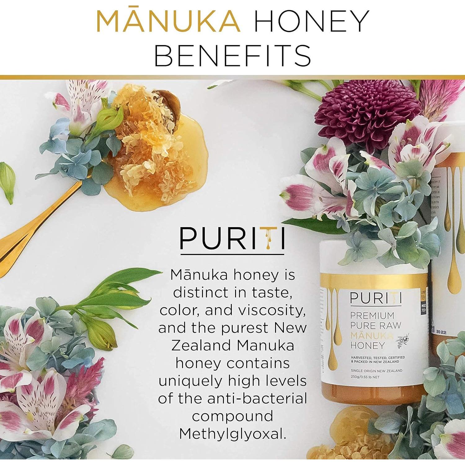 Pastillas de Miel de Manuka PURITI UMF 15+ Sin Azúcar 16 Unidades