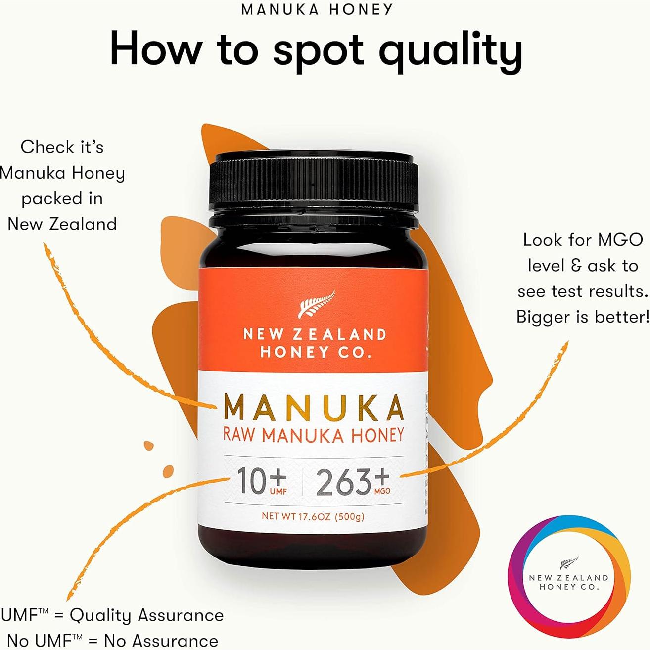 Miel Cruda de Manuka UMF 10+ y 15+ MGO 263 y 514 - 500 g