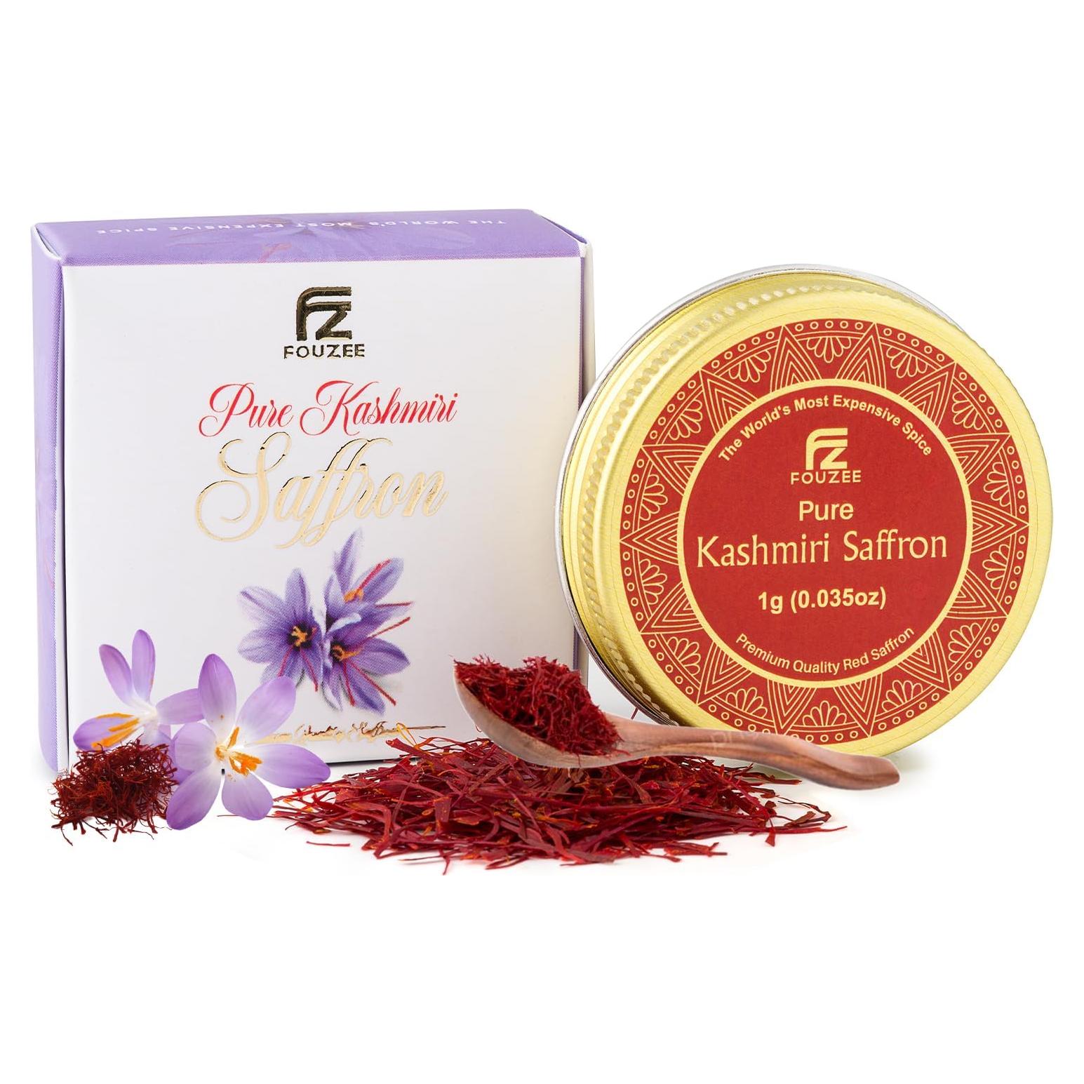 Azafrán Kashmiri Puro Fouzee 1g - Especia Gourmet para Cocinar