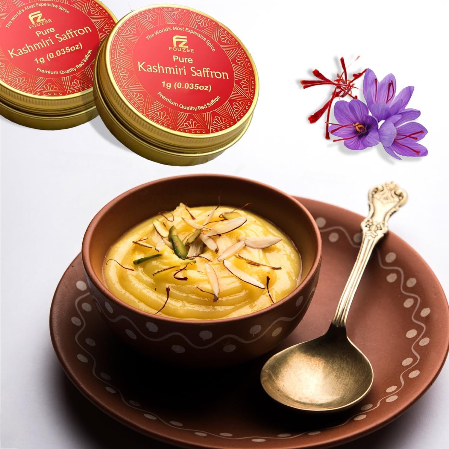 Azafrán Kashmiri Puro Fouzee 1g - Especia Gourmet para Cocinar