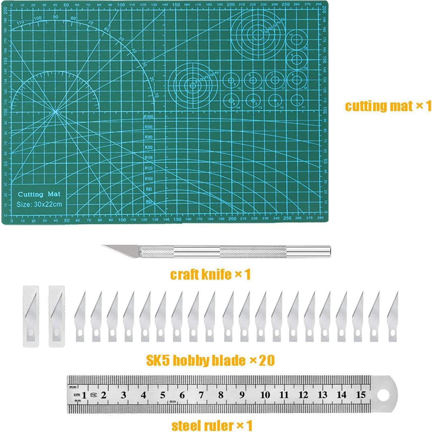 Alfombrilla de Costura Jneoace A4 + Kit de Cuchillo Preciso