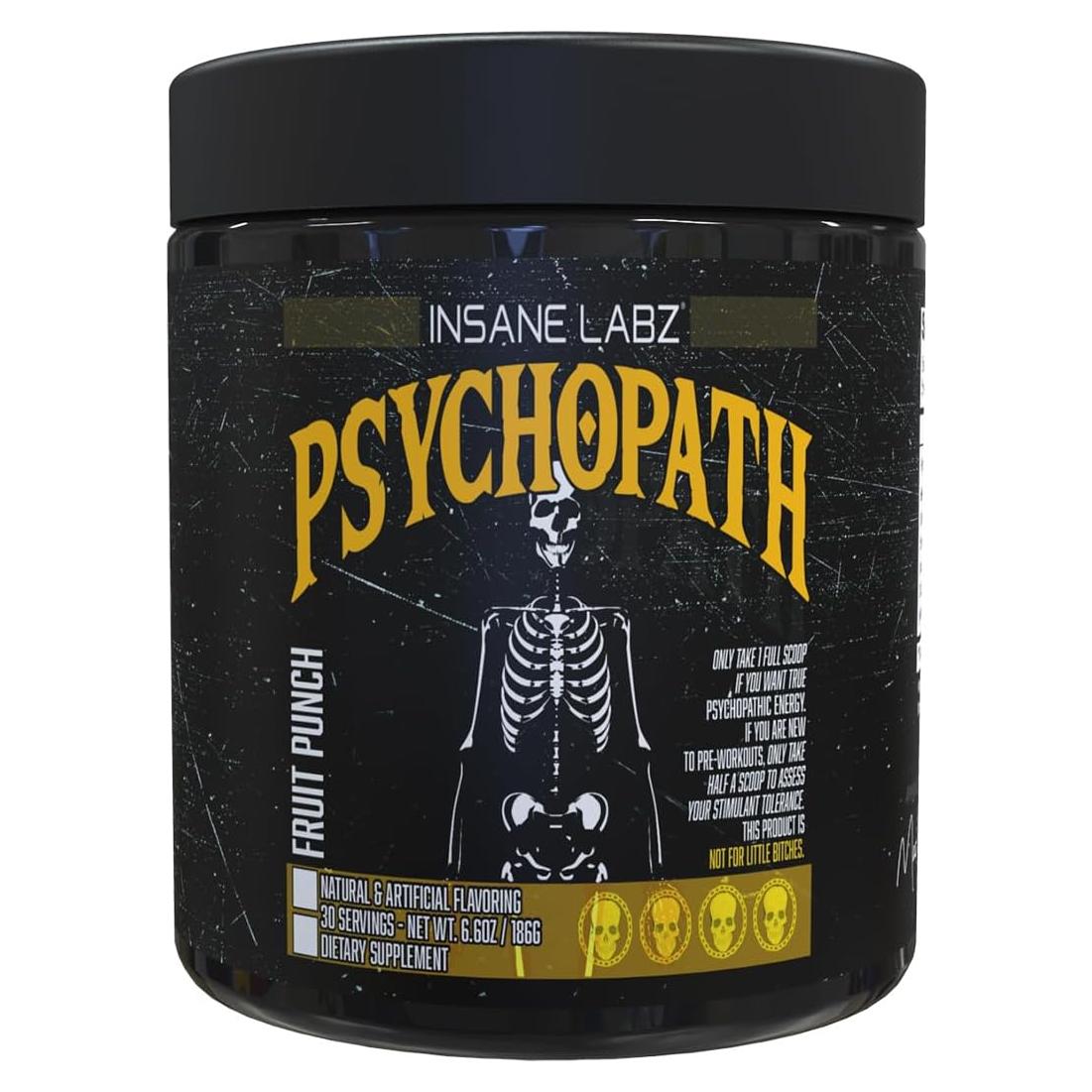 Psicópata Preentrenamiento Insane Labz 186.9g Sabor Fruta Punch
