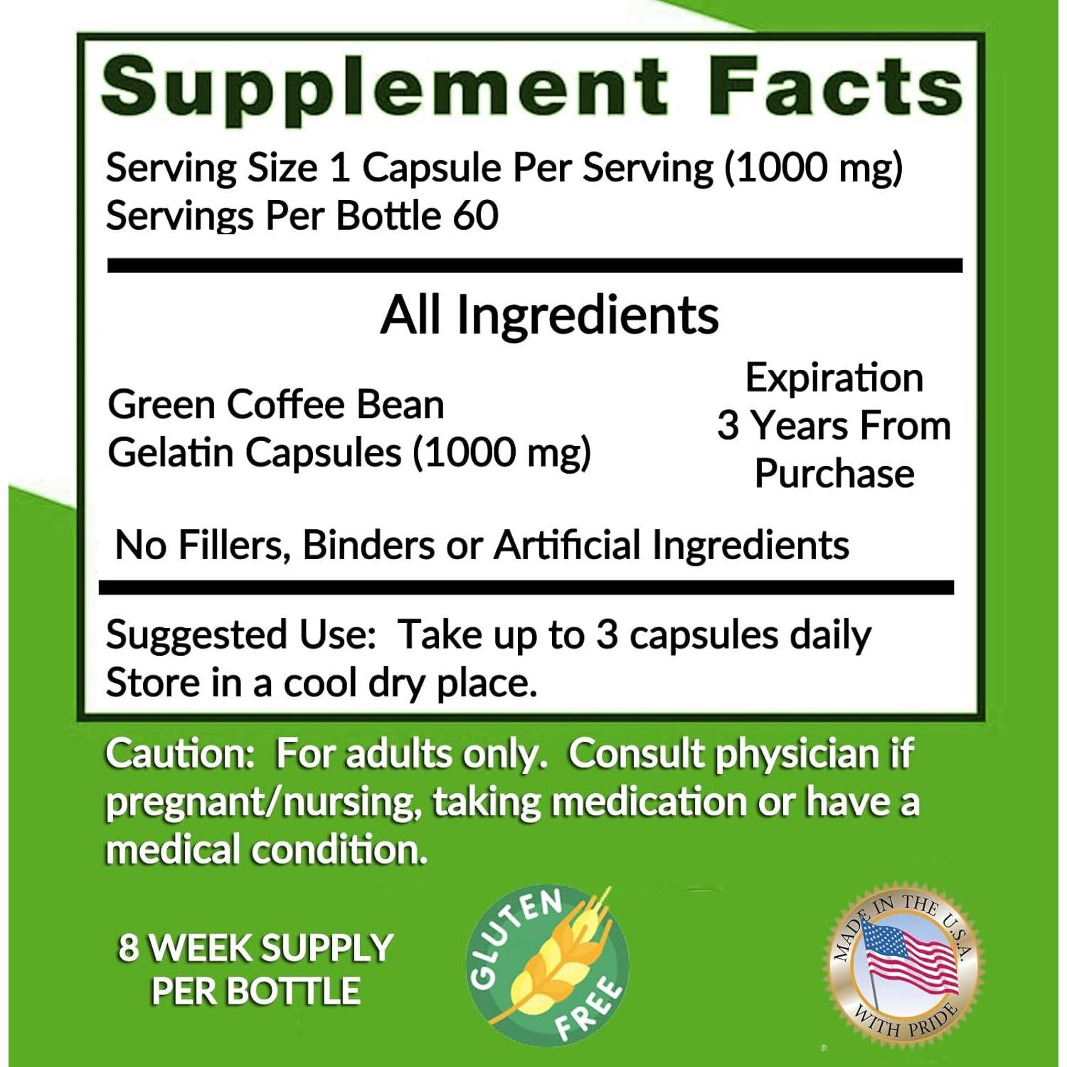 Extracto de Grano de Café Verde Heaven's Gate 1000 mg 360 Cápsulas