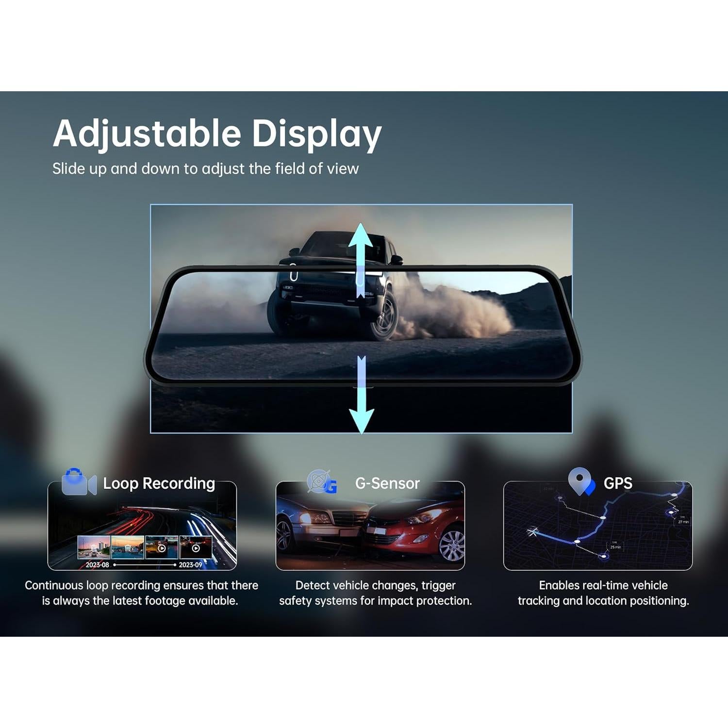 Cámara de Espejo Retrovisor Pelsee P10 2.5K 10" con ADAS