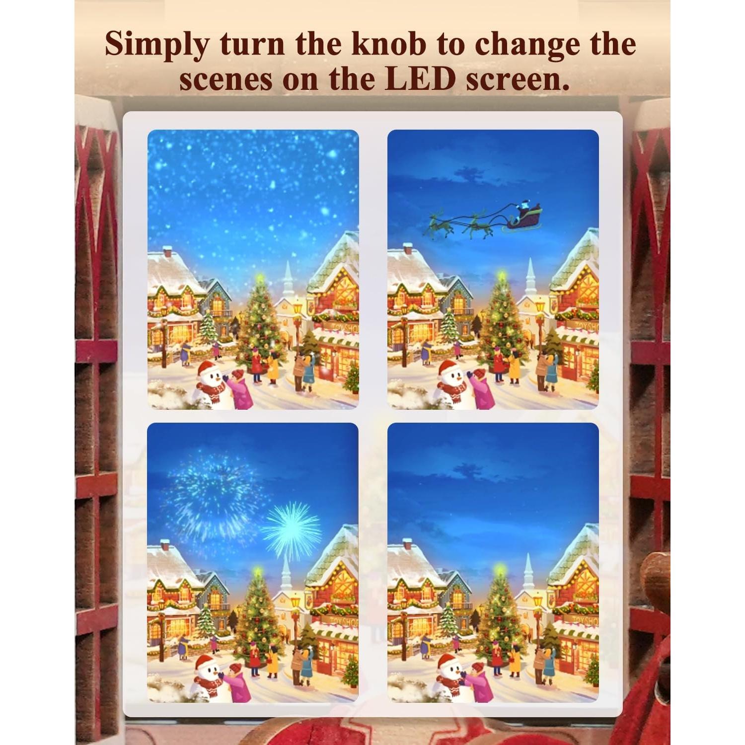 Kit Casa Muñecas DIY Tonecheer Cabaña Navidad con Música