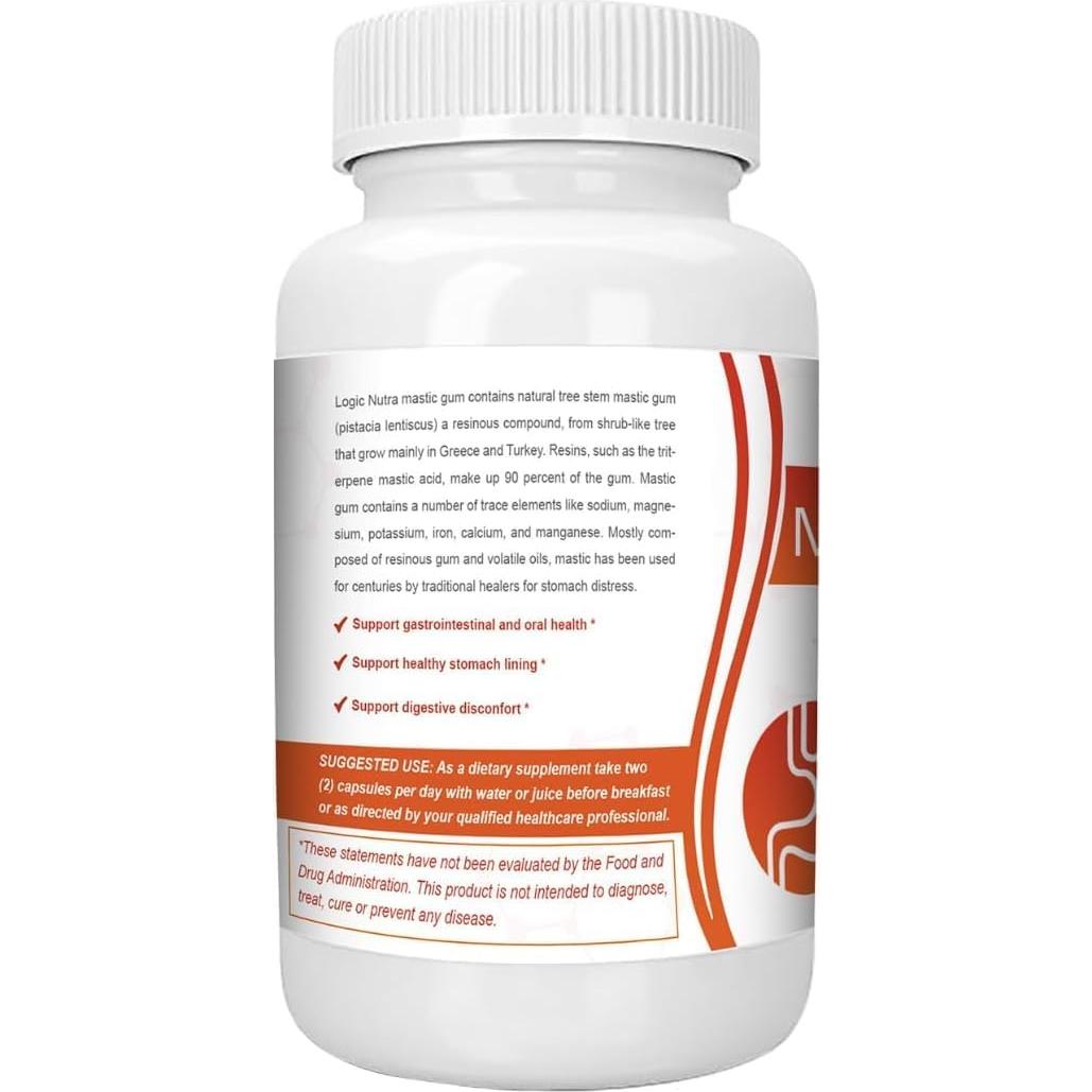 Cápsulas de Goma Mástica Logic Nutra 1000mg - 120 Unidades
