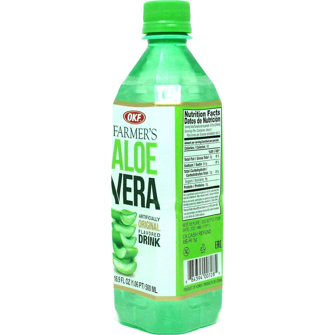 Bebida de Aloe Vera OKF Original 500 ml - Paquete de 12
