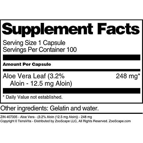 Cápsulas de Aloe Vera TerraVita 248 mg - 100 unidades