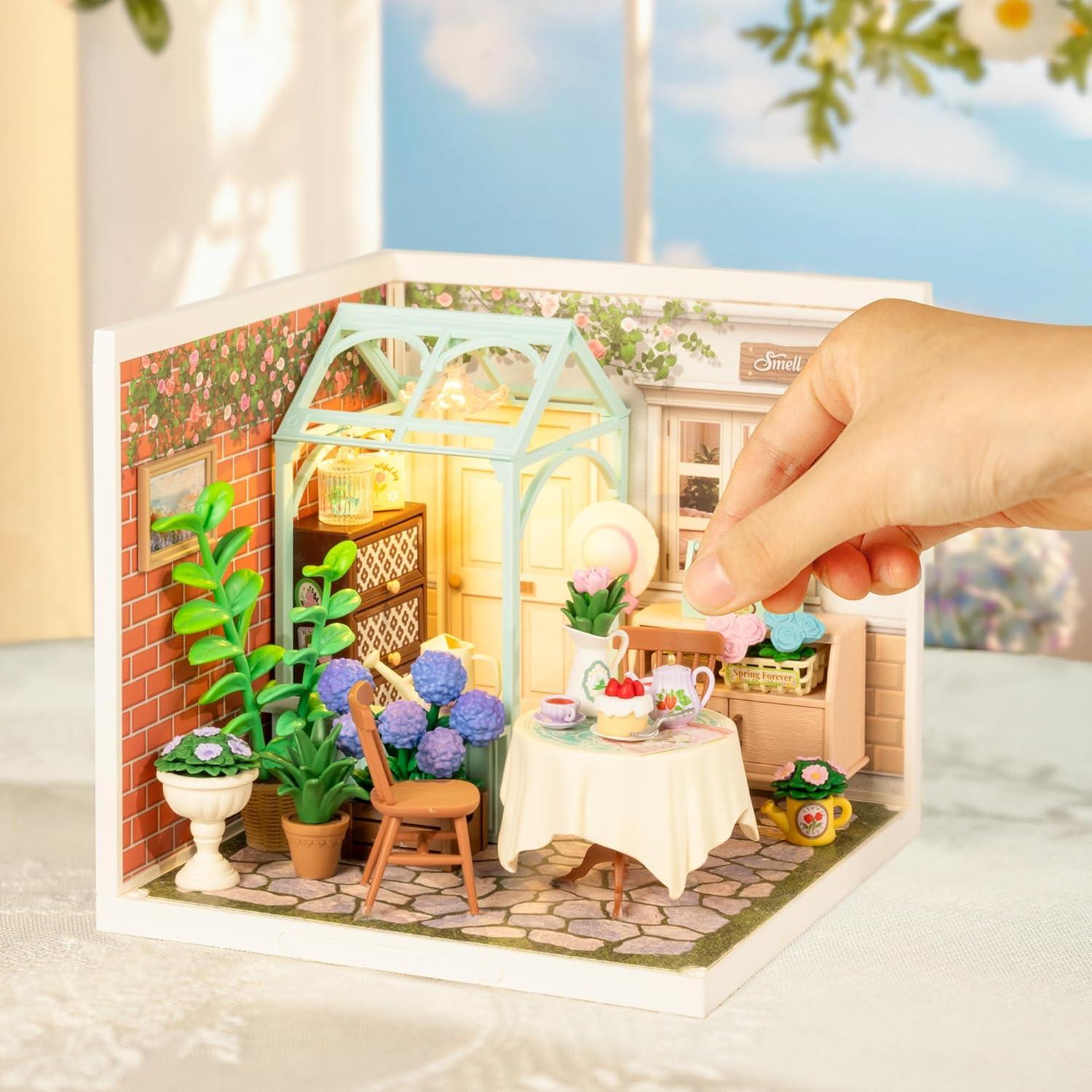 ROBOTIME Kit Casa Miniatura Jardín de Té en Flor DIY