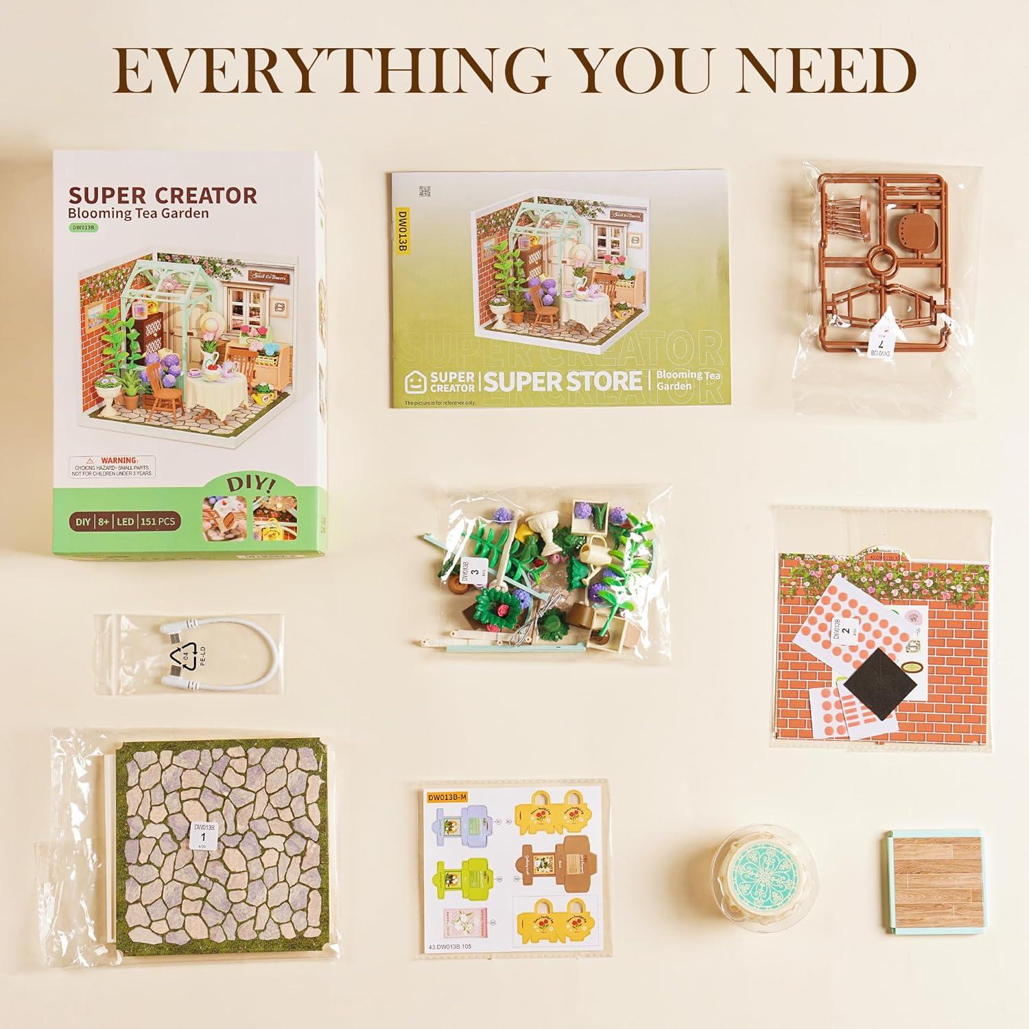 ROBOTIME Kit Casa Miniatura Jardín de Té en Flor DIY