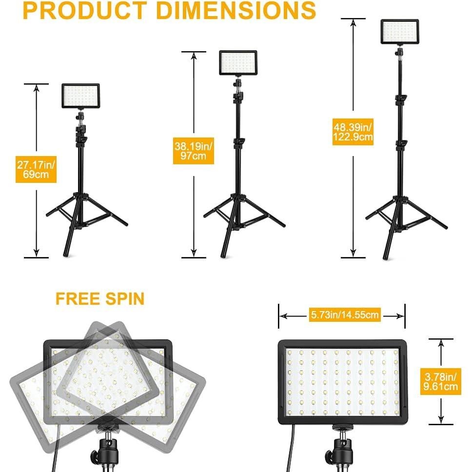 Kit de Iluminación LED Obeamiu 3 Luces USB 5600K con Trípode