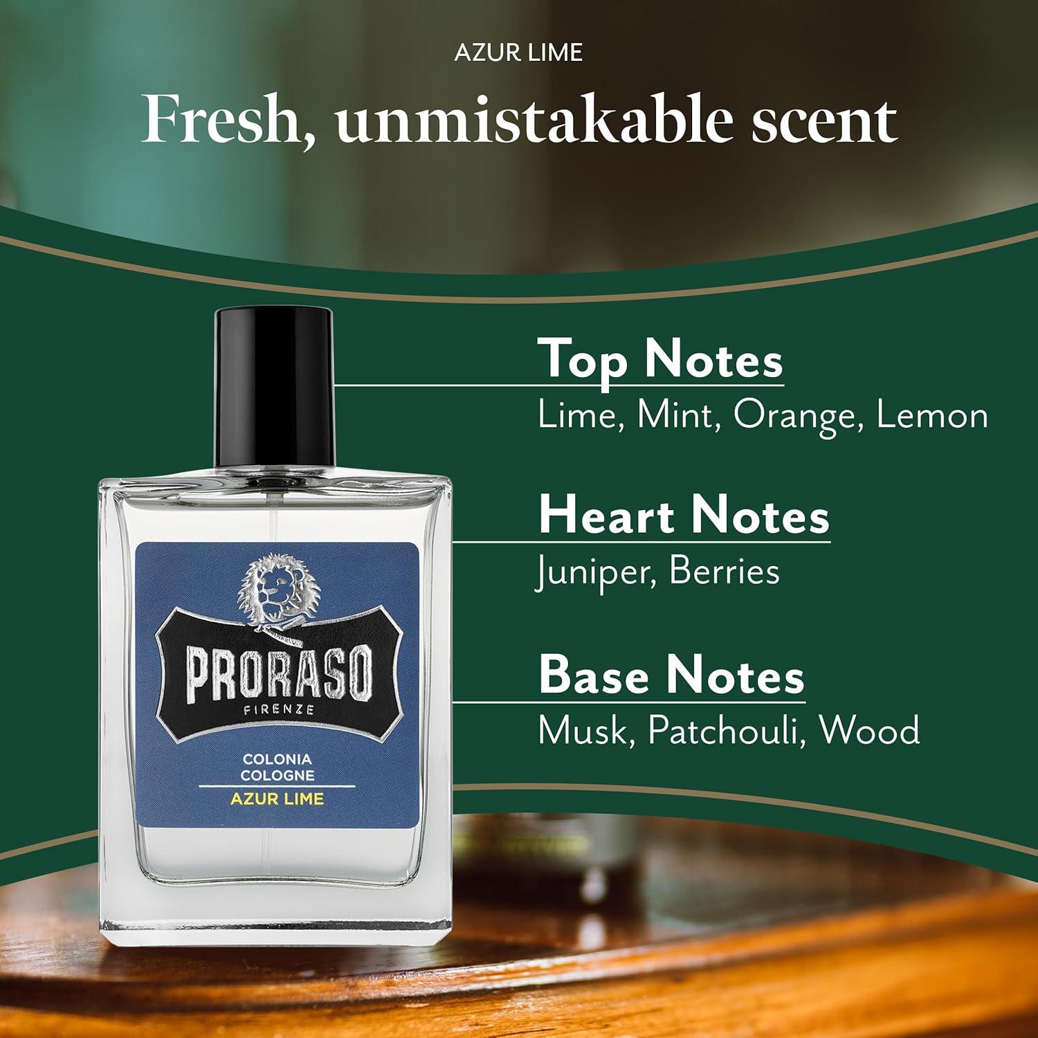 Eau De Cologne Proraso Lima Azur 100 ml - Fragancia Cítrica