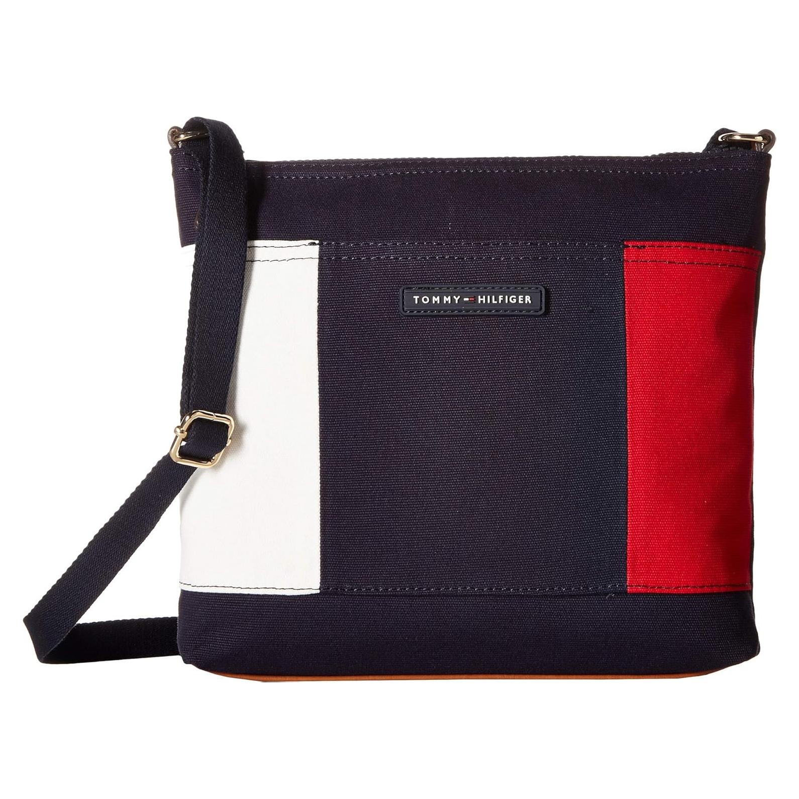 Bolso de hombro de lona Tommy Hilfiger para mujer - Marino