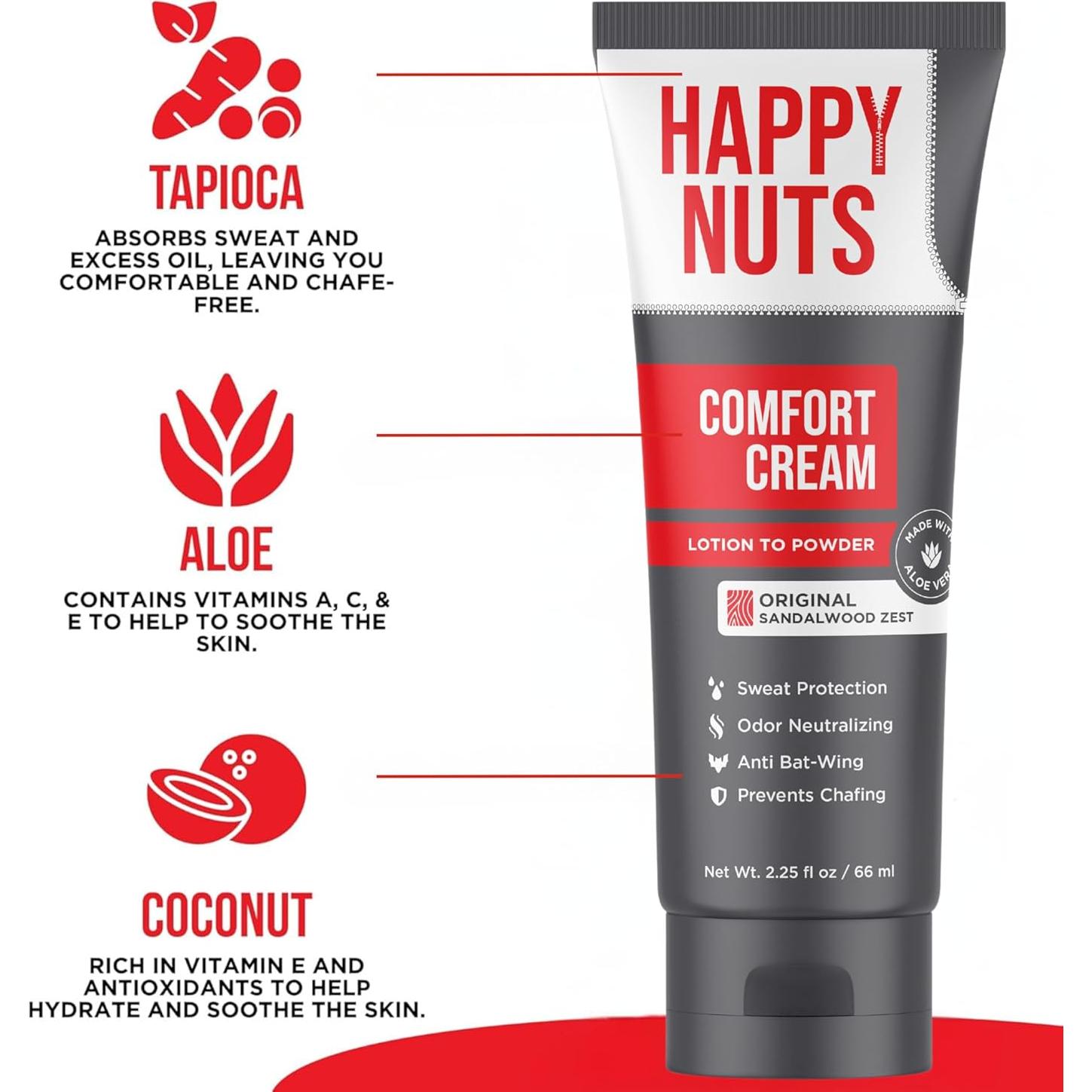 Desodorante Crema Comfort Happy Nuts 63.63 ml Sin Aluminio
