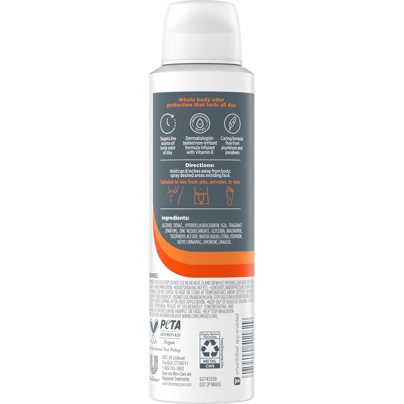 Desodorante en aerosol Dove Men+Care 150 g sin aluminio
