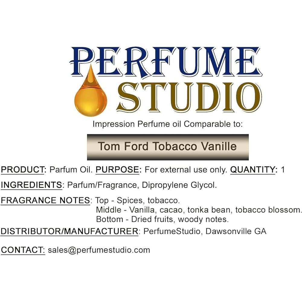 Aceite de Perfume IMPRESIÓN Tabaco Vainilla 15ml Sin Alcohol