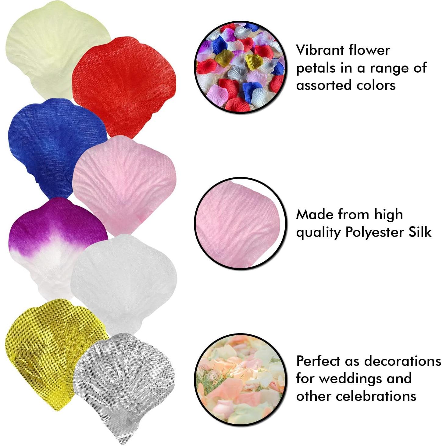 Pétalos de Rosa de Seda Artificial Esenciales Millennial 1350 Pcs Plata