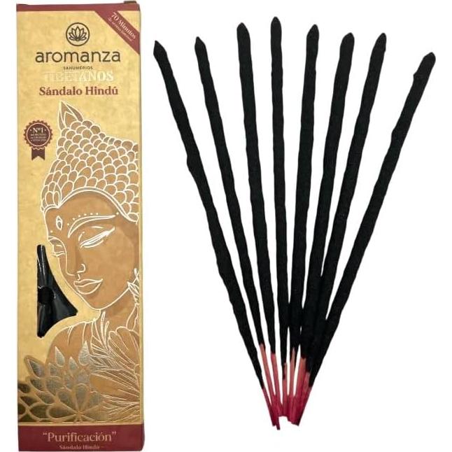 Incienso Tibetano Aromanza Sándalo 8 Varillas Orgánico