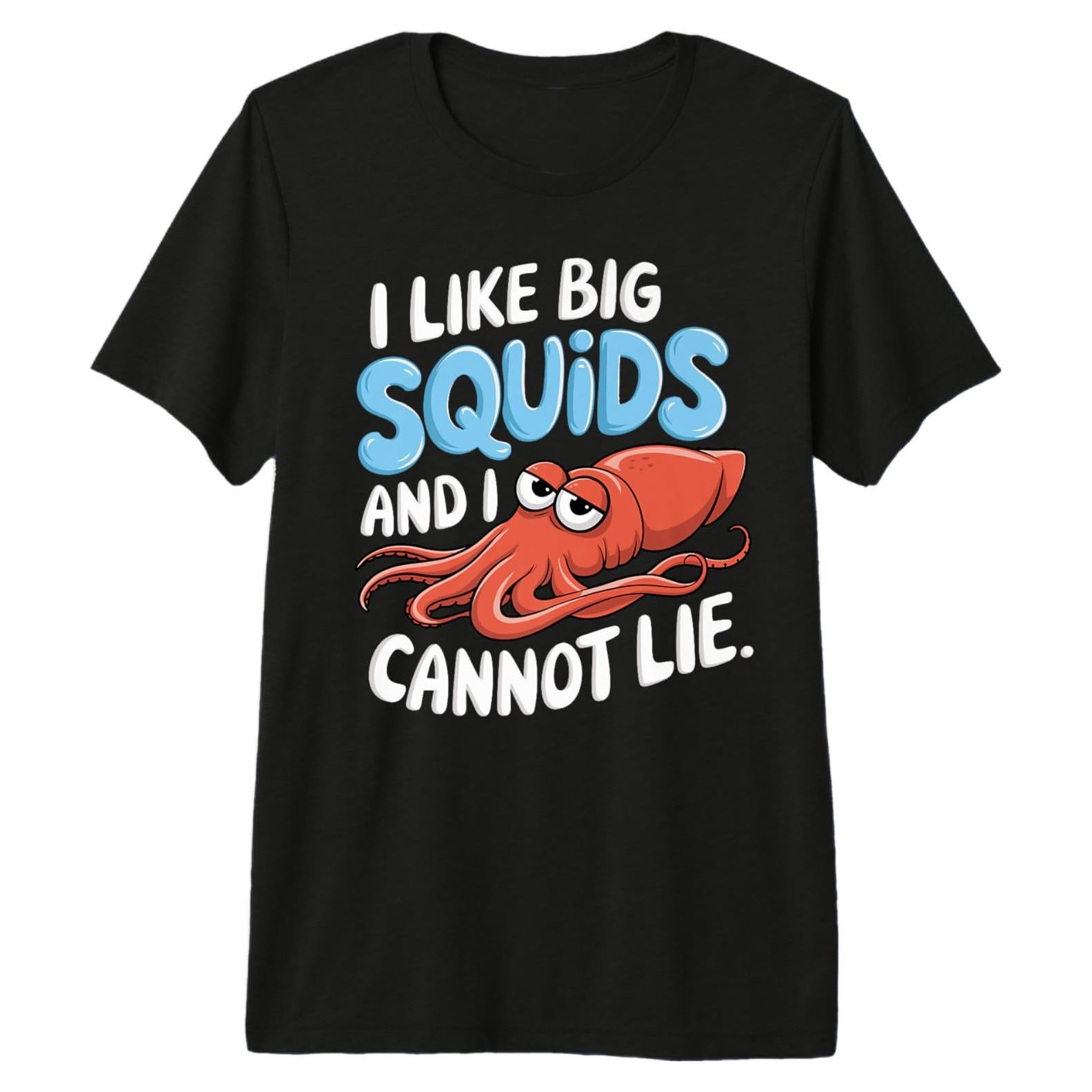 Camiseta Premium Biología Marina Kawaii Calamar 136g