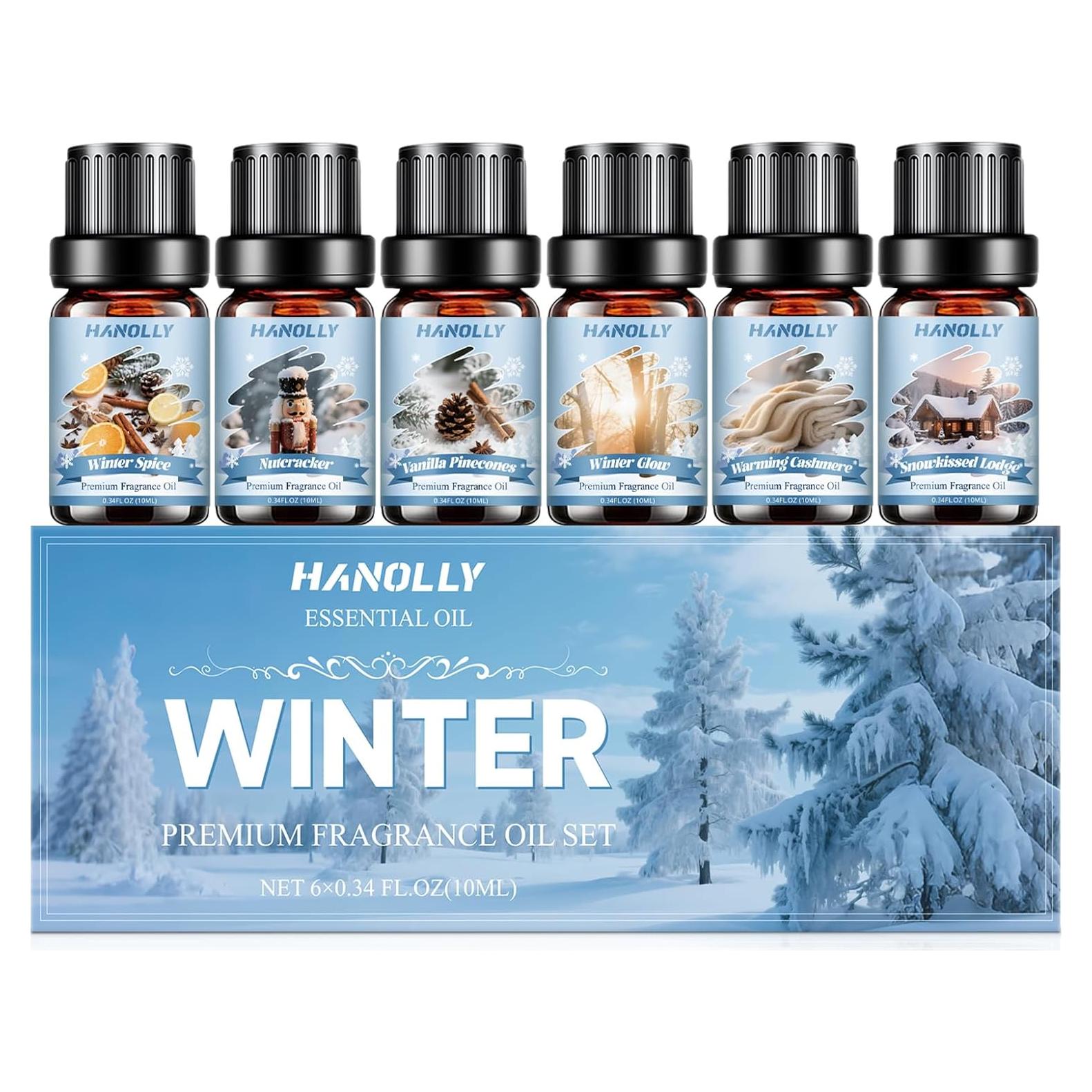 Juego de Aceites Esenciales de Invierno Hanolly - 6 Aromas Premium