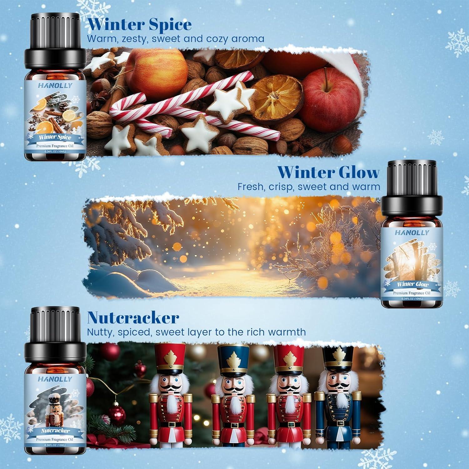 Juego de Aceites Esenciales de Invierno Hanolly - 6 Aromas Premium