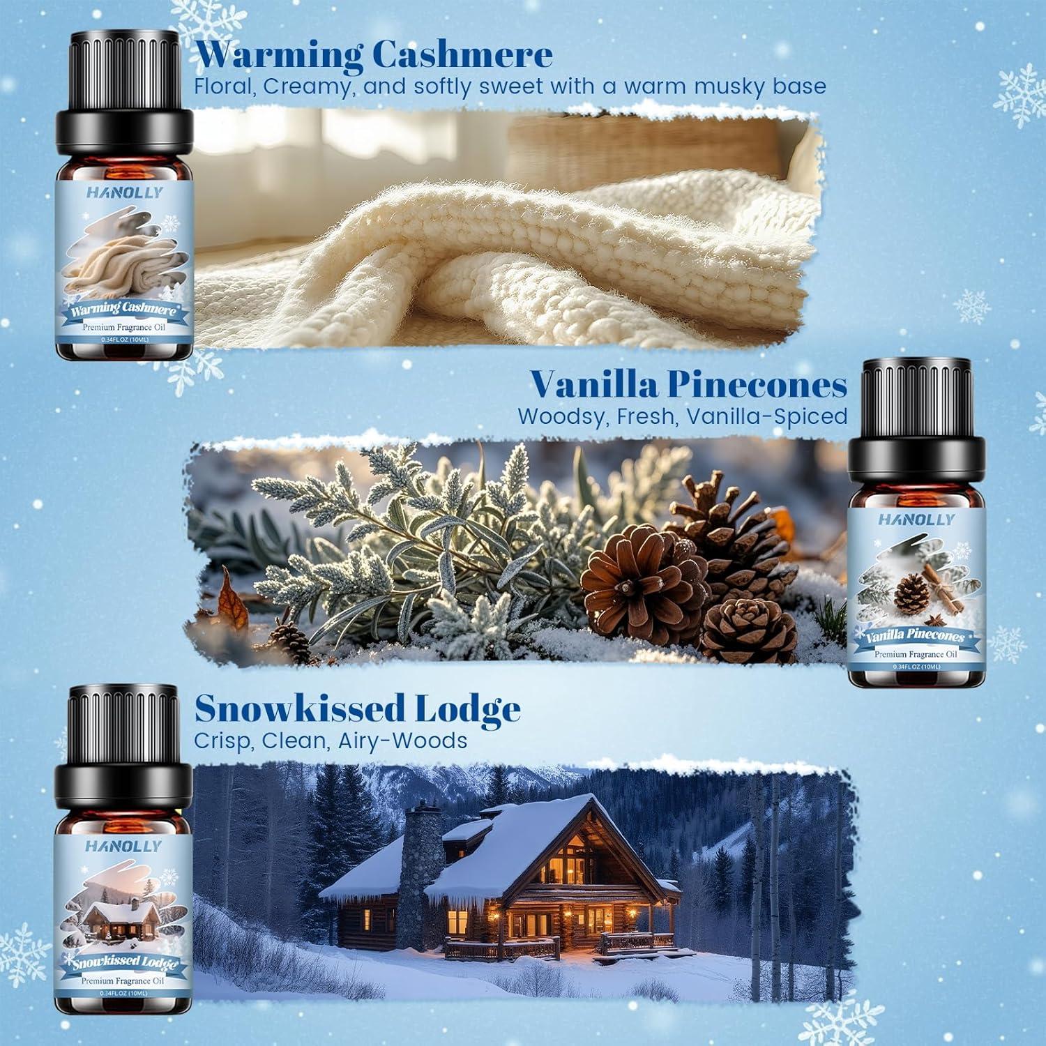 Juego de Aceites Esenciales de Invierno Hanolly - 6 Aromas Premium