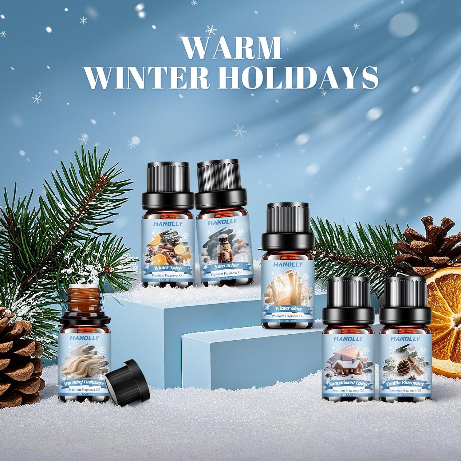 Juego de Aceites Esenciales de Invierno Hanolly - 6 Aromas Premium